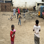 kids playing in rescue centre yard